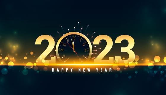 即将到点的时钟设计2023跨年背景矢量素材(EPS)