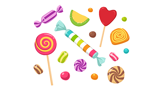 手绘风格糖果矢量素材(EPS/AI/PNG)