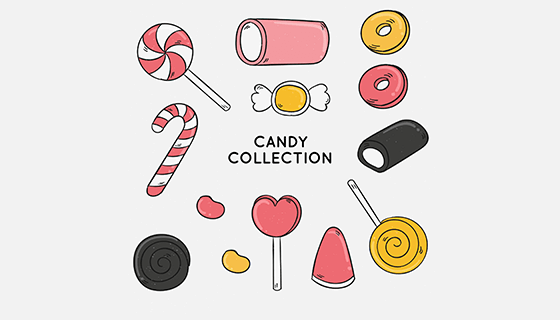 手绘风格糖果矢量素材(EPS/AI/PNG)