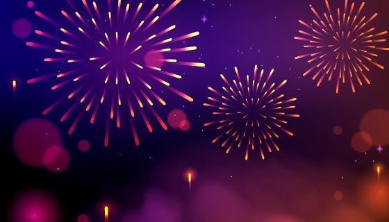 灿烂的烟花背景矢量素材(EPS)