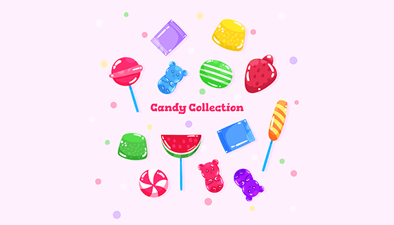 手绘风格糖果矢量素材(EPS/AI/PNG)