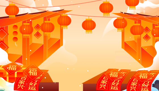 喜庆的年货集市矢量素材(EPS)